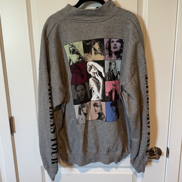 Taylor Swift Tops - Taylor Swift Eras Tour Gray Quarter Zip Sweatshirt - XL - TTPD Edition